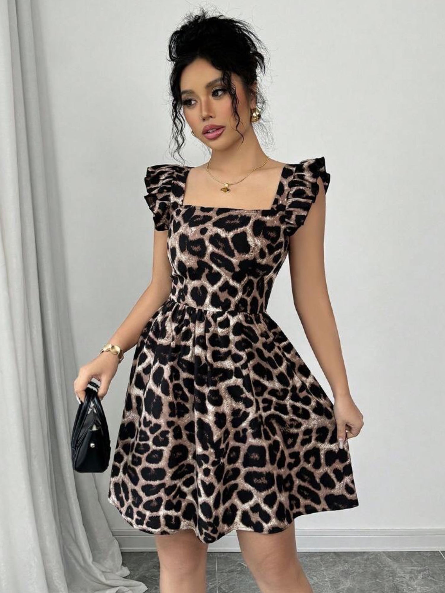 Leopard Printed Party Dress