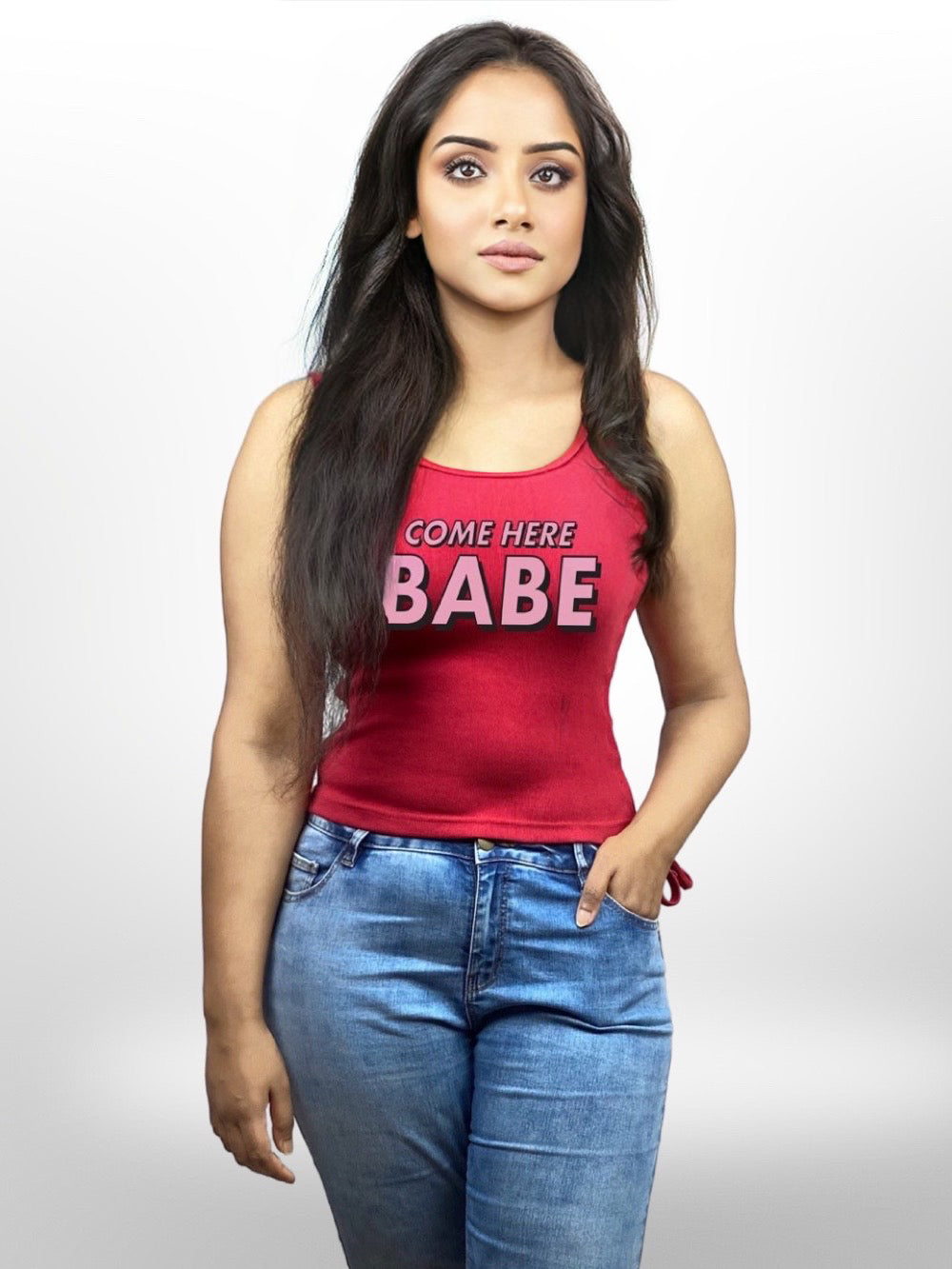 Summer's Women Babe Printed Red TankTop - Legacy Boutiques