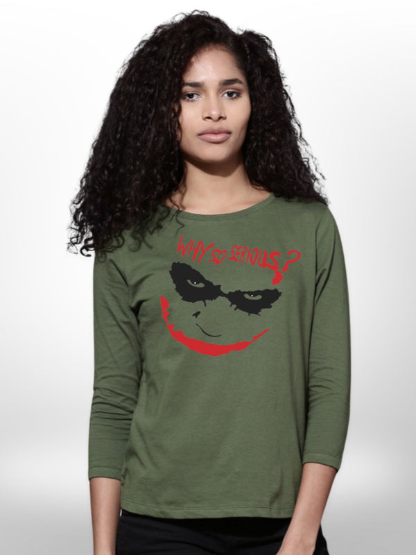 Joker Printed 4 Quarter Sleeve Ladies T-shirt - Legacy Boutiques