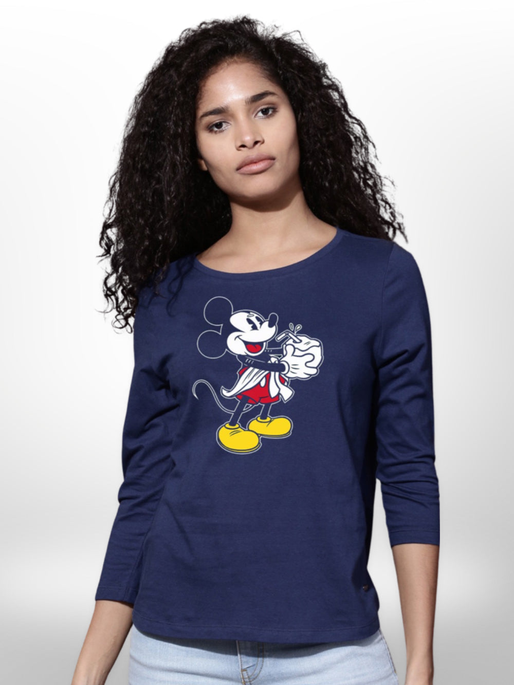 Mickey Mouse Printed Ladies T-shirt 4 Quarter Sleeve - Legacy Boutiques