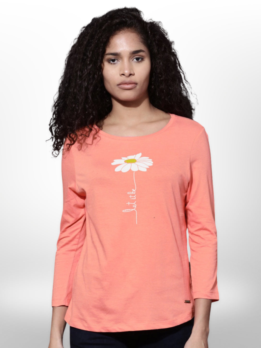 Flower Printed 4 Quarter Sleeve Girls T-shirt - Legacy Boutiques