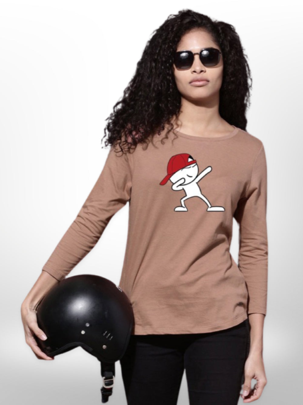 Womena cartoon boy Printed T-shirt 4 Quarter Sleeve - Legacy Boutiques