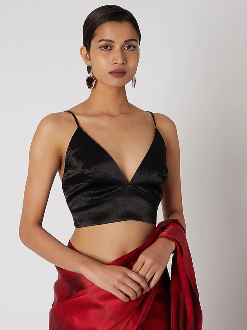 Solid Backless Satin Blouse - Legacy Boutiques