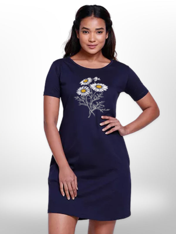 Stylish & Fashionable Ladies Long T-shirt Navy Blue - Legacy Boutiques