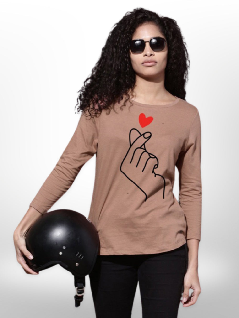 Heart Printed Womens  4 Quarter Sleeve T-Shirt - Legacy Boutiques