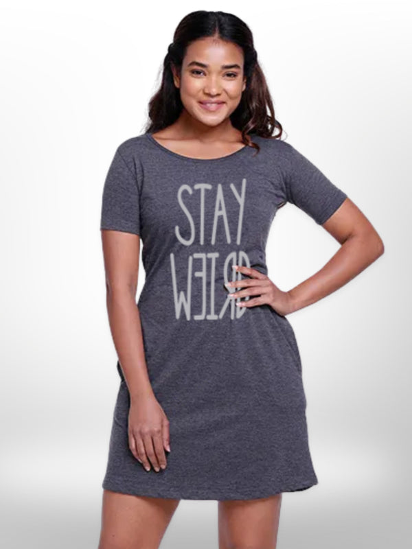 Stay Weird Printed Womens Long T-shirt - Legacy Boutiques