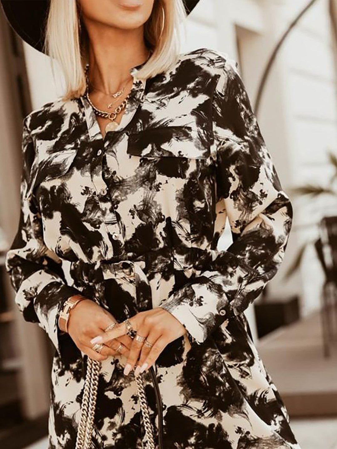Abstract Printed Tunic Style Shirt Dress Legacy Boutiques Legacy Boutiques