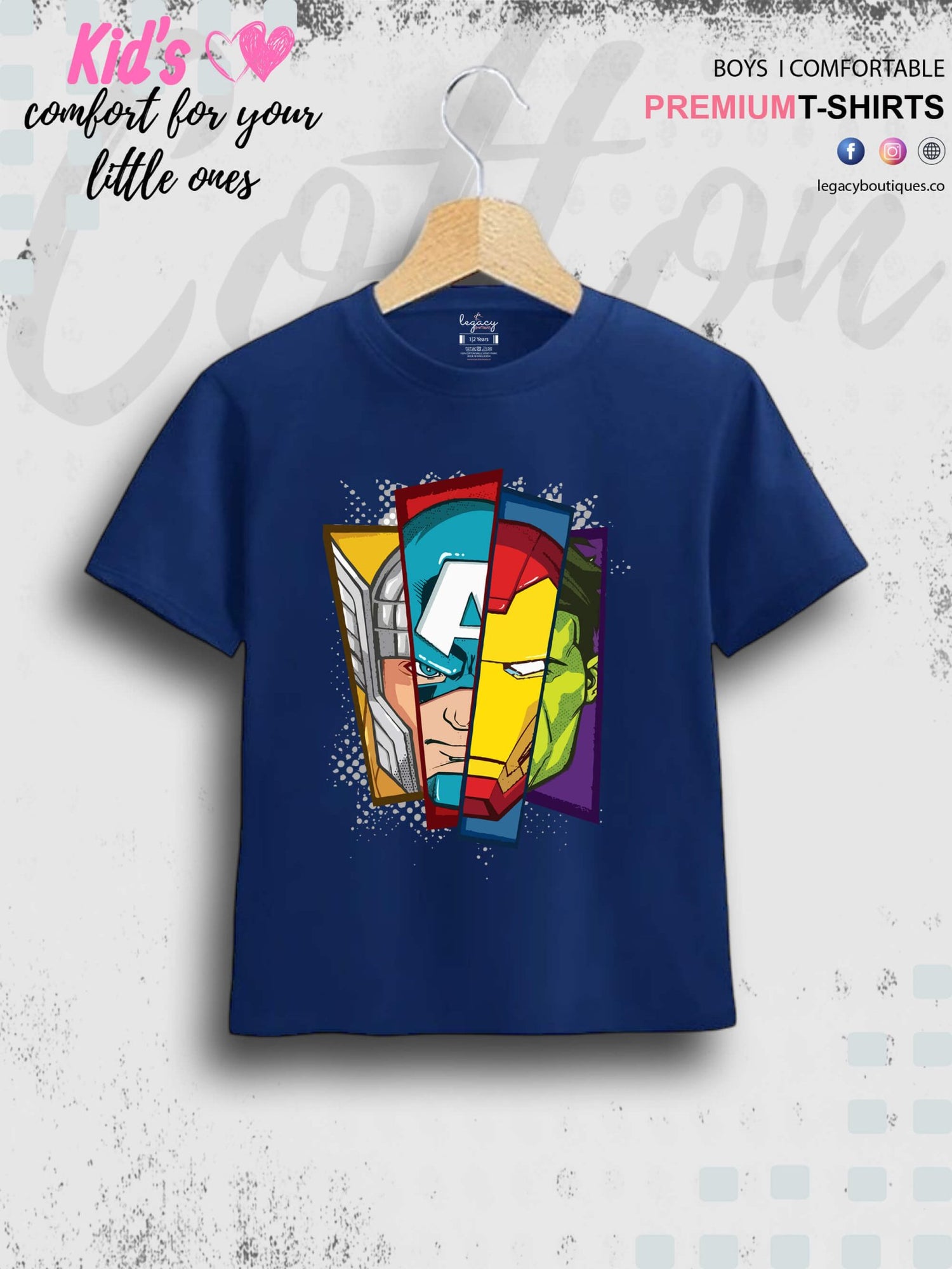Avengers Faces 1 To 11 Year Kids Boys Casual T-Shirt In Cheapest Price Only In Dhaka Legacy Boutiques Legacy Boutiques