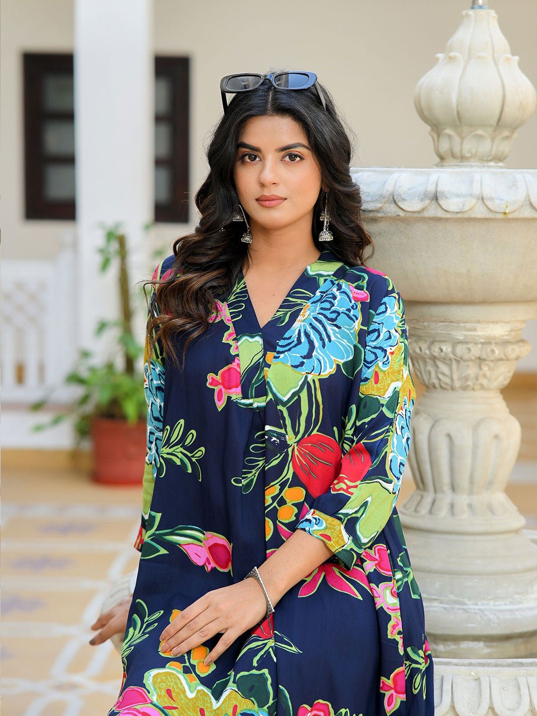 Azure Bloom Straight Kurta Legacy Boutiques Legacy Boutiques