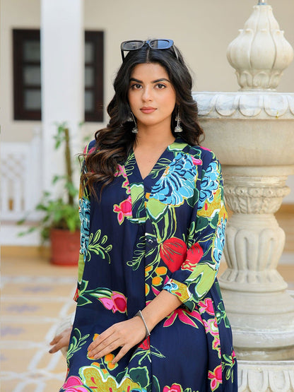 Azure Bloom Straight Kurta Legacy Boutiques Legacy Boutiques