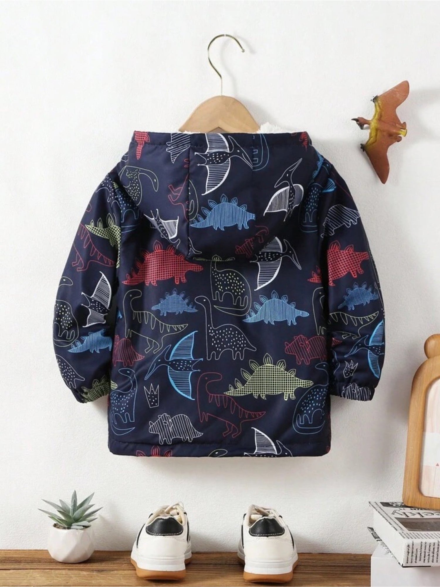 babies hooded jacket dinosaur print sherpa - lined Legacy Boutiques Legacy Boutiques