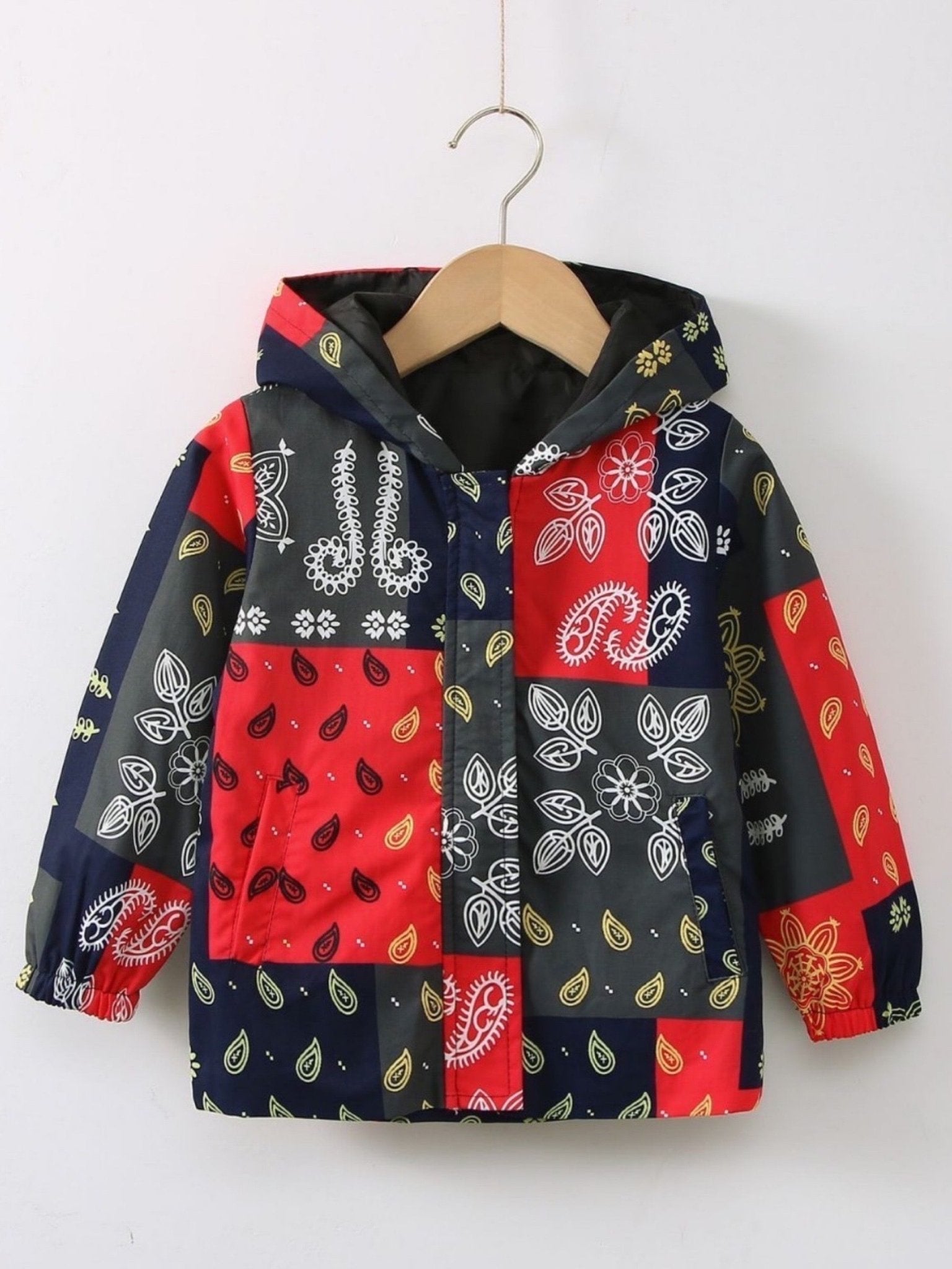 babies hooded zipper jacket paisley patchwork printed Legacy Boutiques Legacy Boutiques