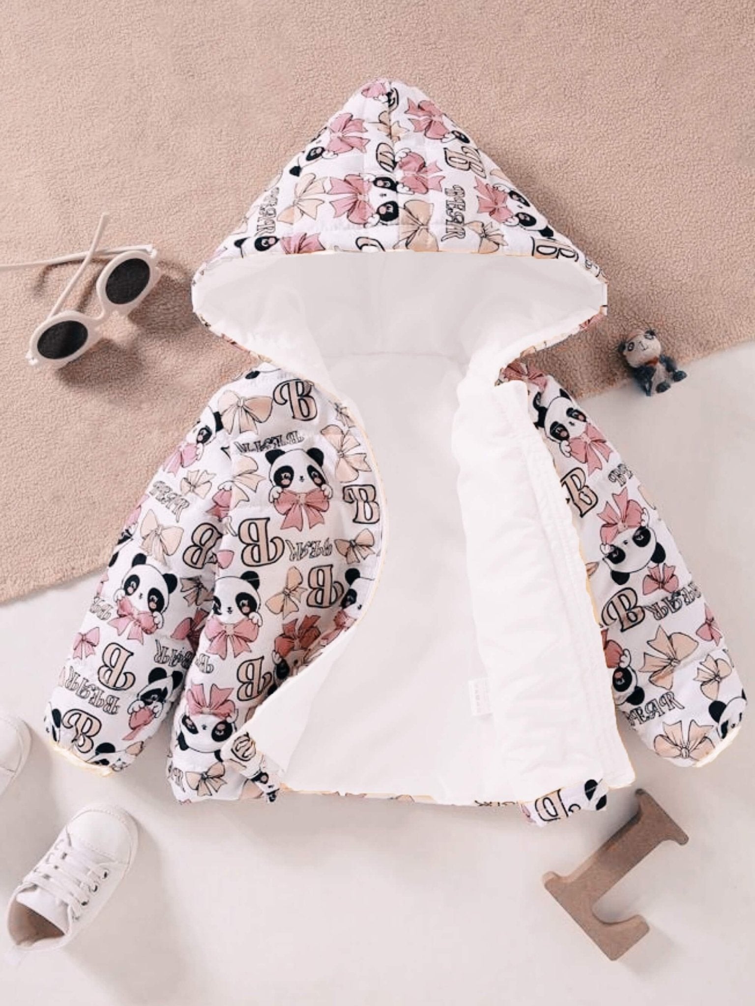 babies panda print hooded jacket - Legacy Boutiques