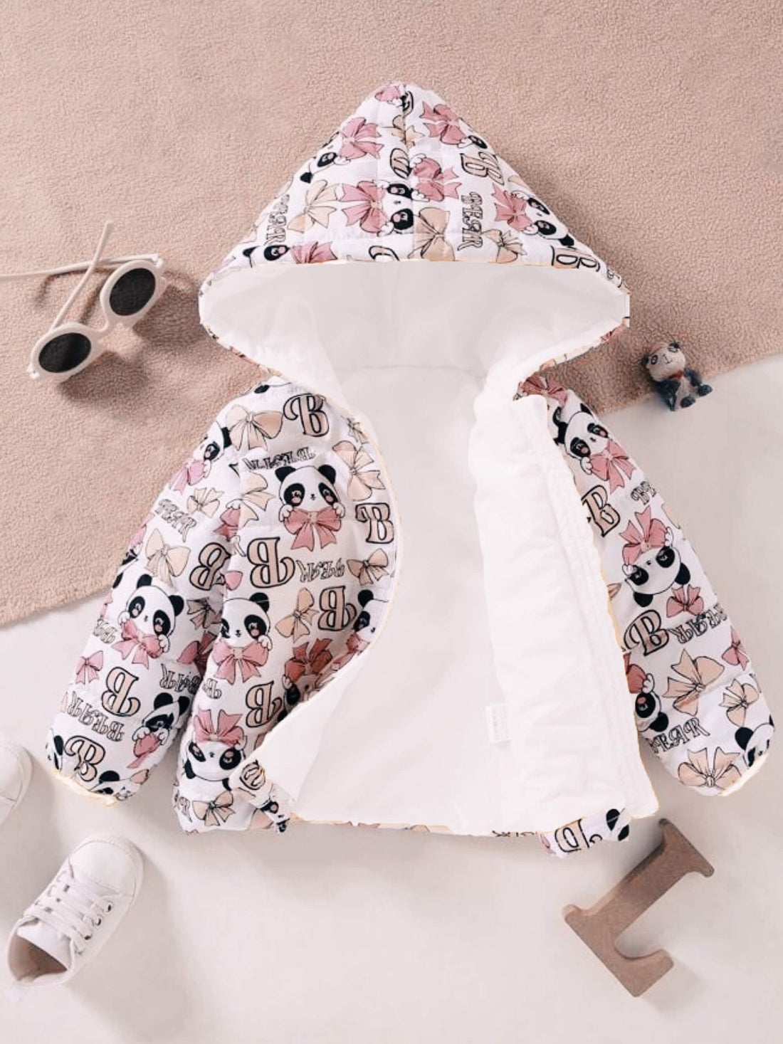 babies panda print hooded jacket Legacy Boutiques Legacy Boutiques