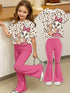 Baby Girls 2 Piece Leopard Bow & Rabbit Print Tee and Pant Set Legacy Boutiques Legacy Boutiques