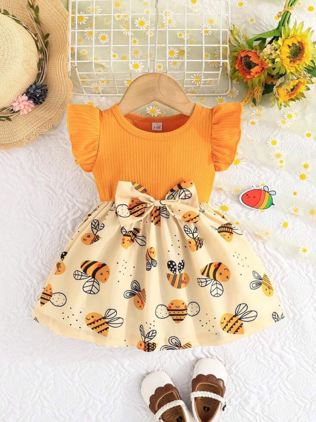 Baby Girls Frock Dress Ruffle and Bow 1 To 10 Years Legacy Boutiques Legacy Boutiques