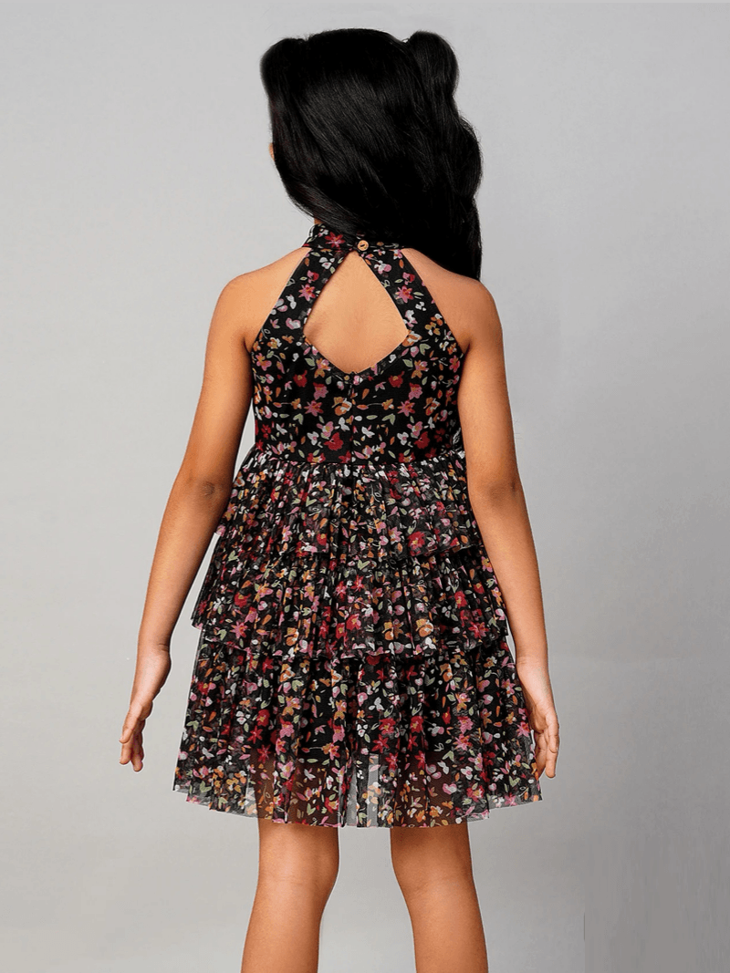 Baby Girls Vibrant Floral Layered Crisscross Backless Dress Legacy Boutiques Legacy Boutiques