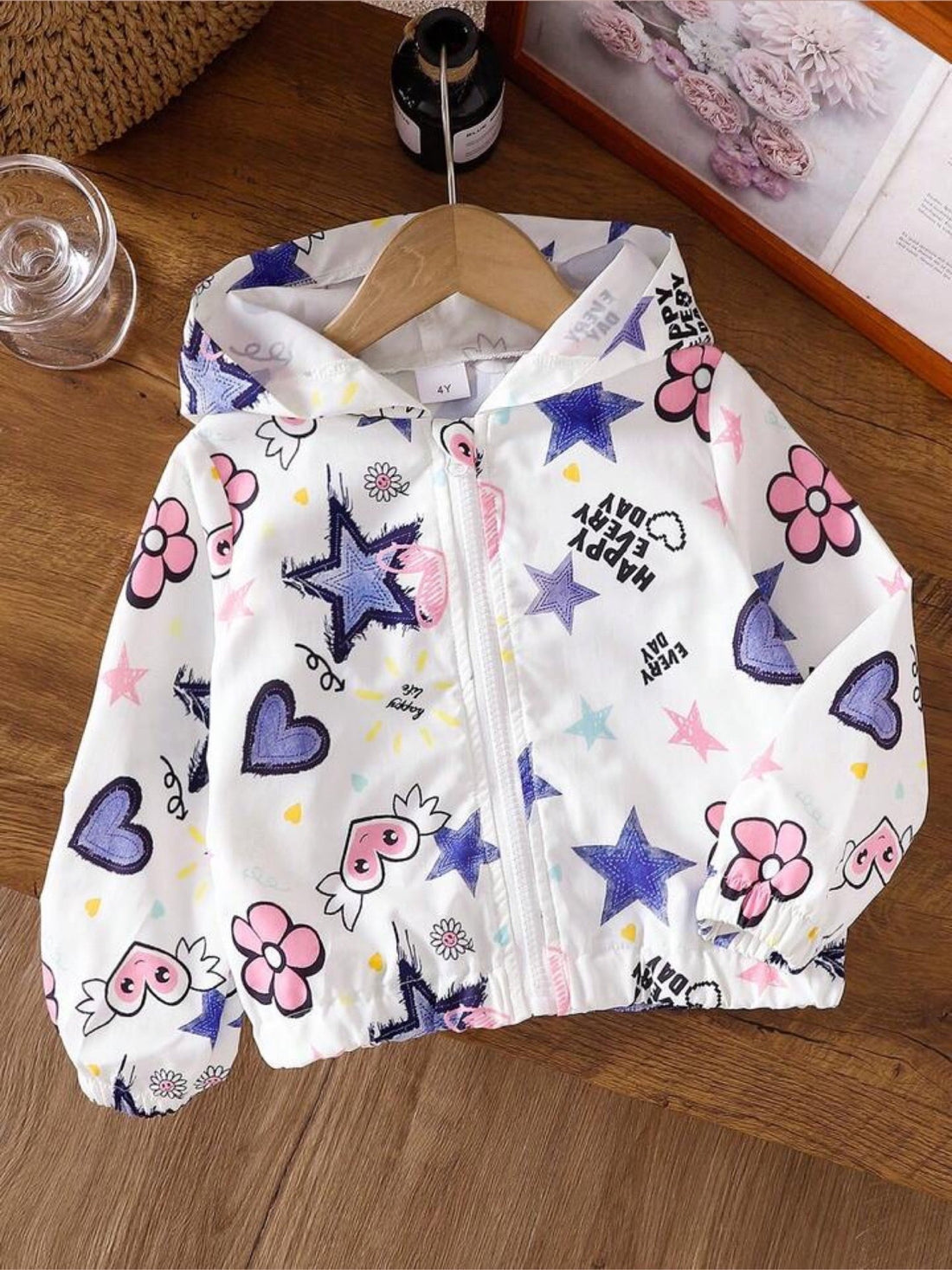 baby hooded jacket Floral Heart Print Legacy Boutiques Legacy Boutiques