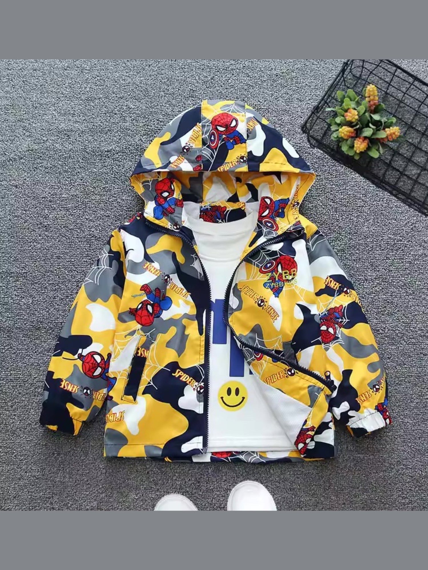 baby hooded jacket Spiderman printed Legacy Boutiques Legacy Boutiques
