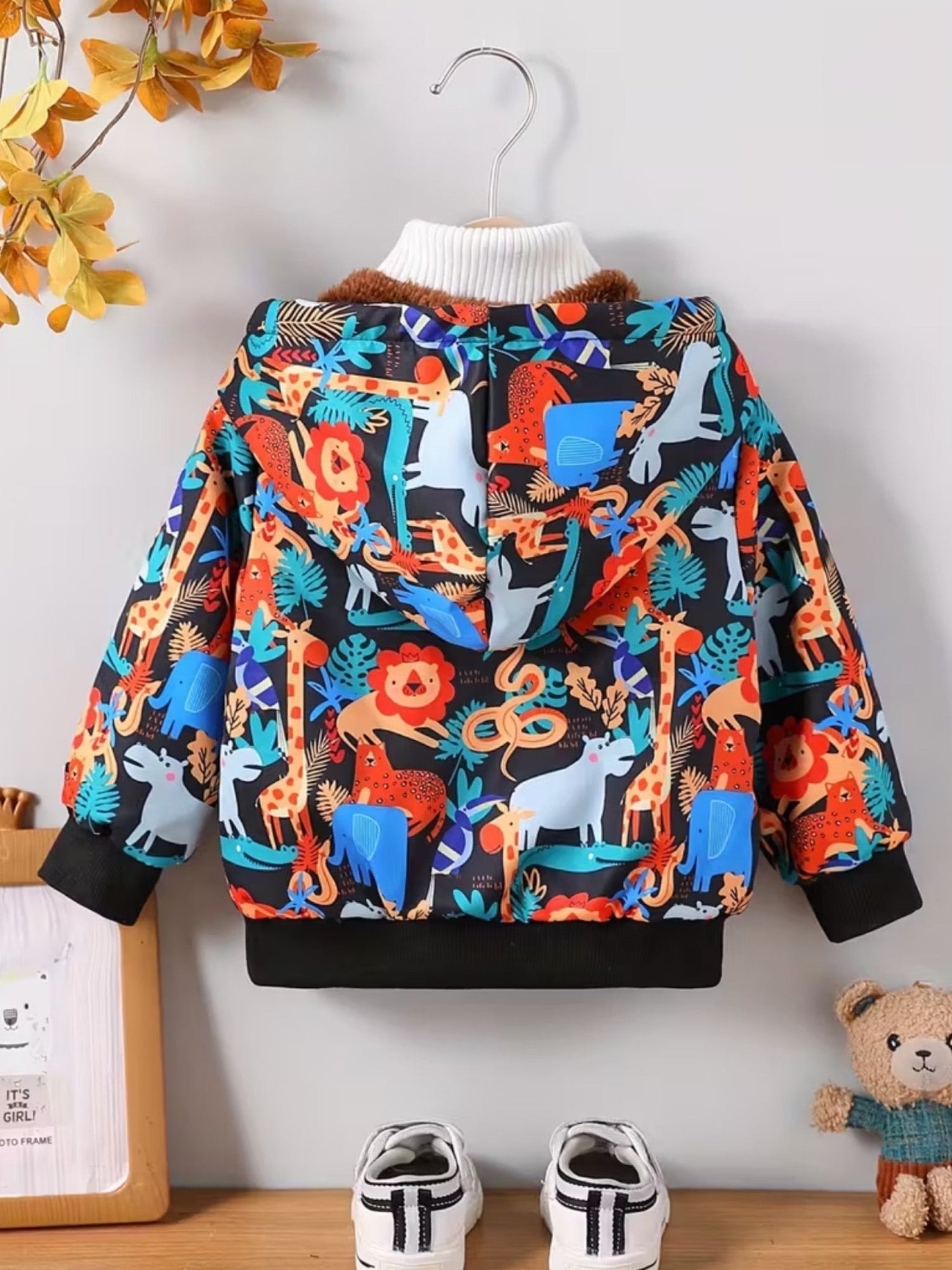 baby hooded zipper jacket cartoon animal print Legacy Boutiques Legacy Boutiques