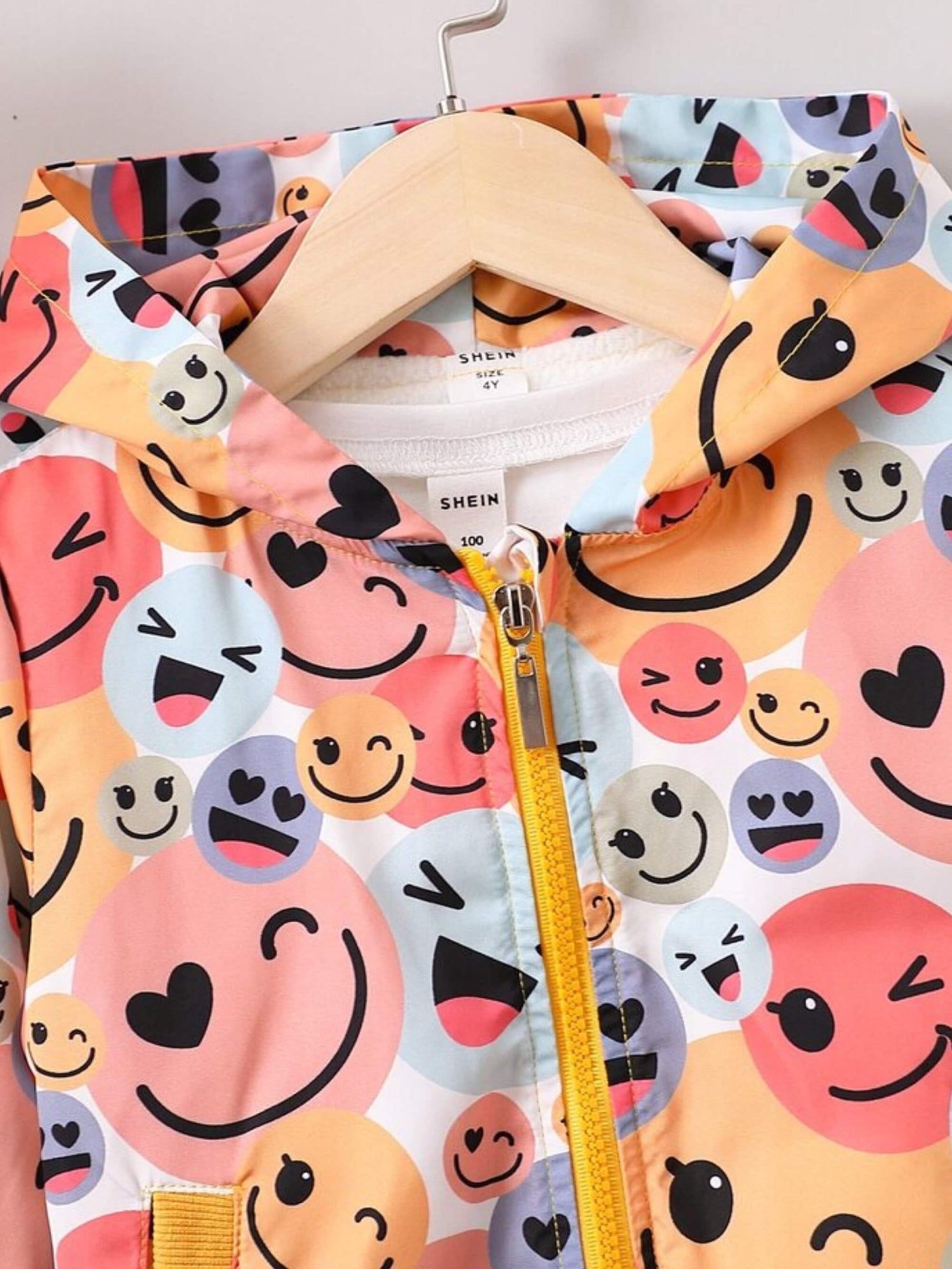 baby hooded zipper jacket Smile Emoji printed Legacy Boutiques Legacy Boutiques