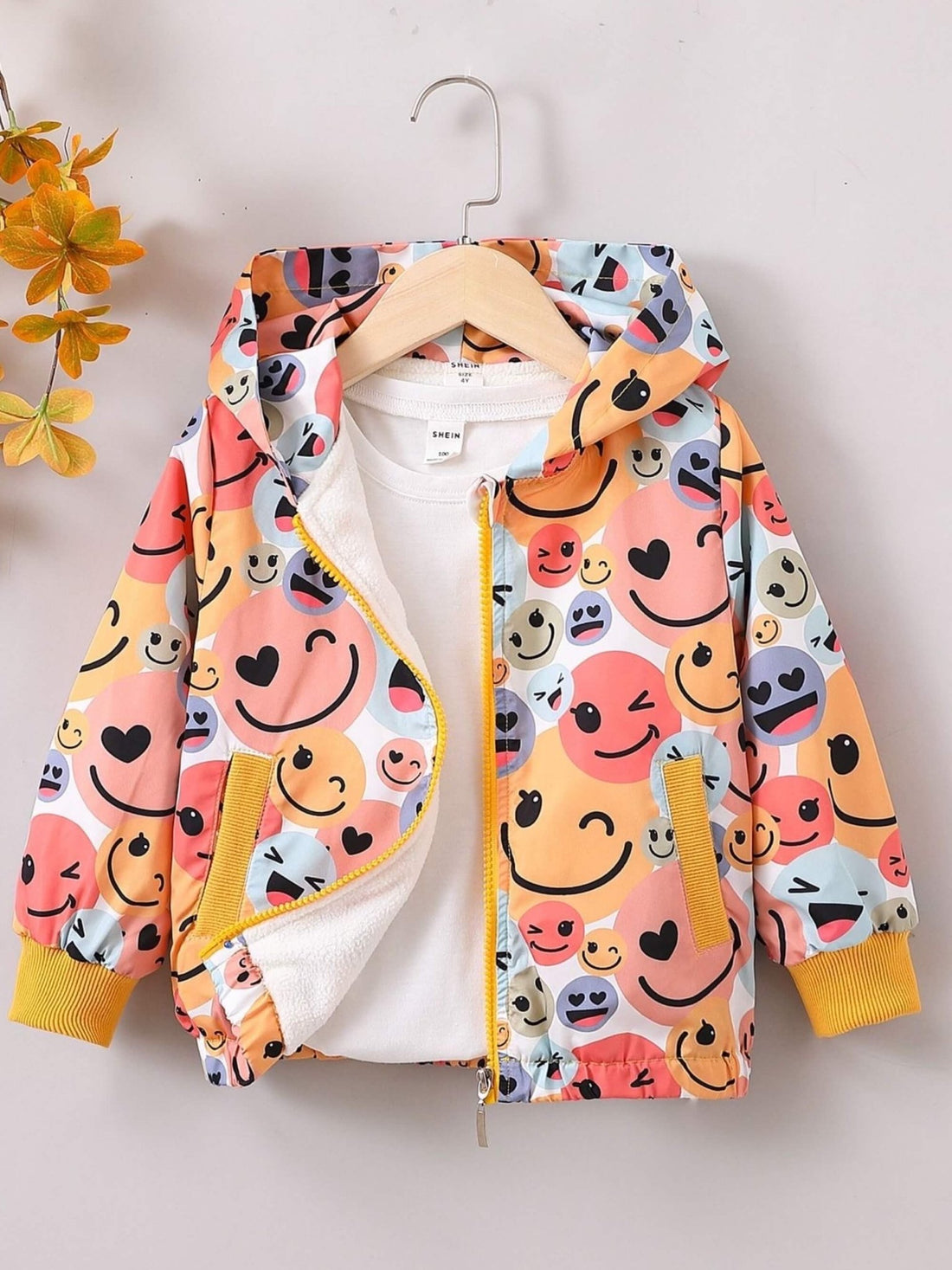 baby hooded zipper jacket Smile Emoji printed Legacy Boutiques Legacy Boutiques