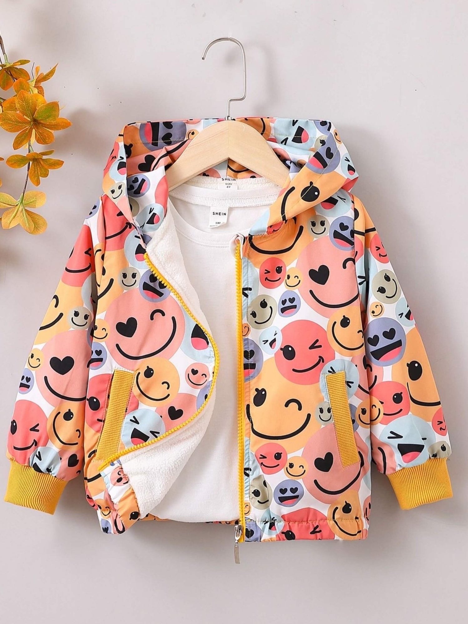 baby hooded zipper jacket Smile Emoji printed Legacy Boutiques Legacy Boutiques
