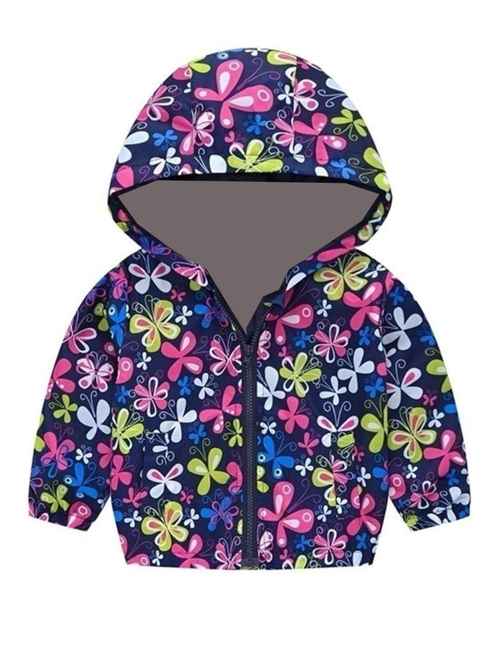 Baby Sleeve Jacket Zipper Toddler Floral Print Grils Hooded Boys Long Kids Coat Legacy Boutiques Legacy Boutiques