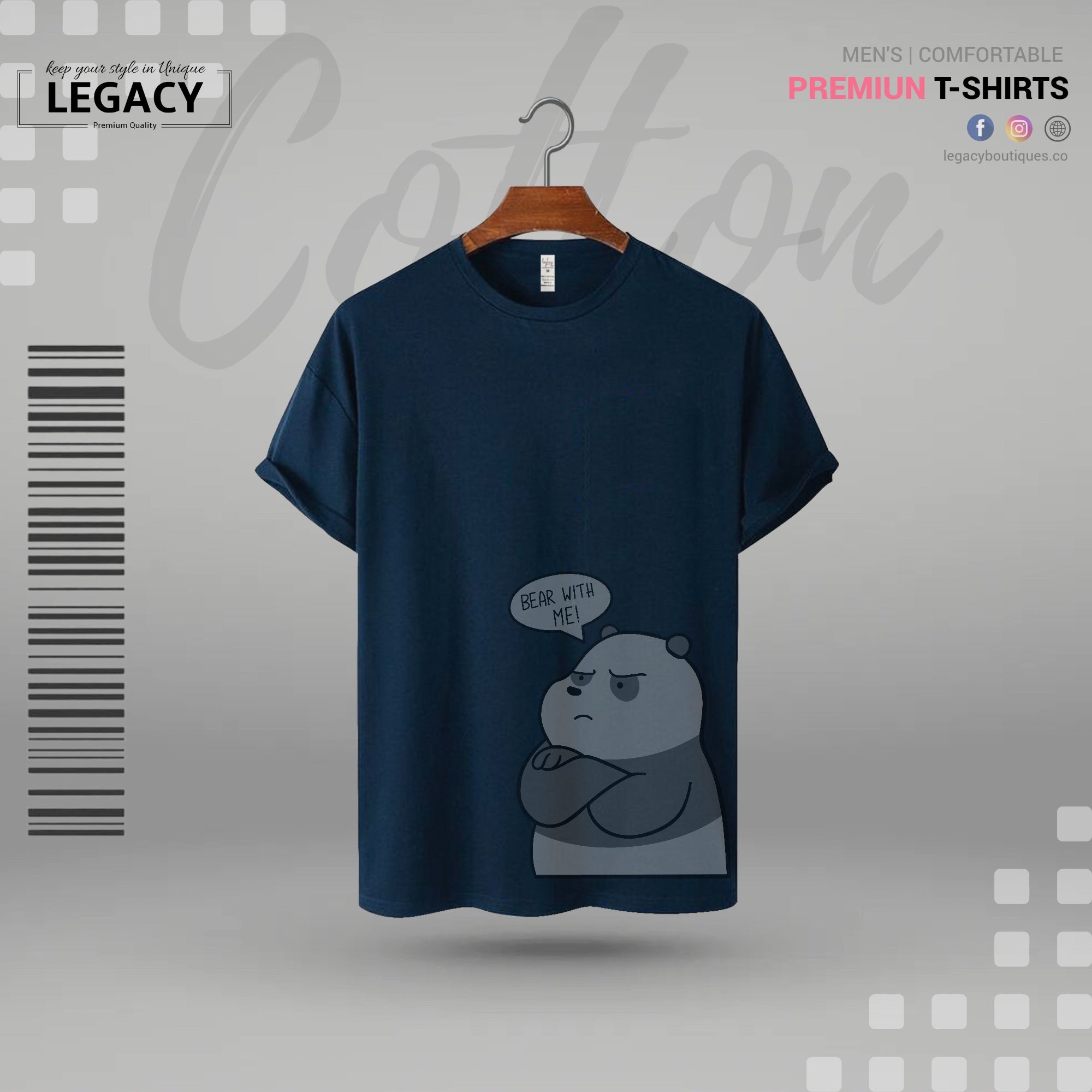 Bear with me printed Mens T-Shirt Legacy Boutiques Legacy Boutiques