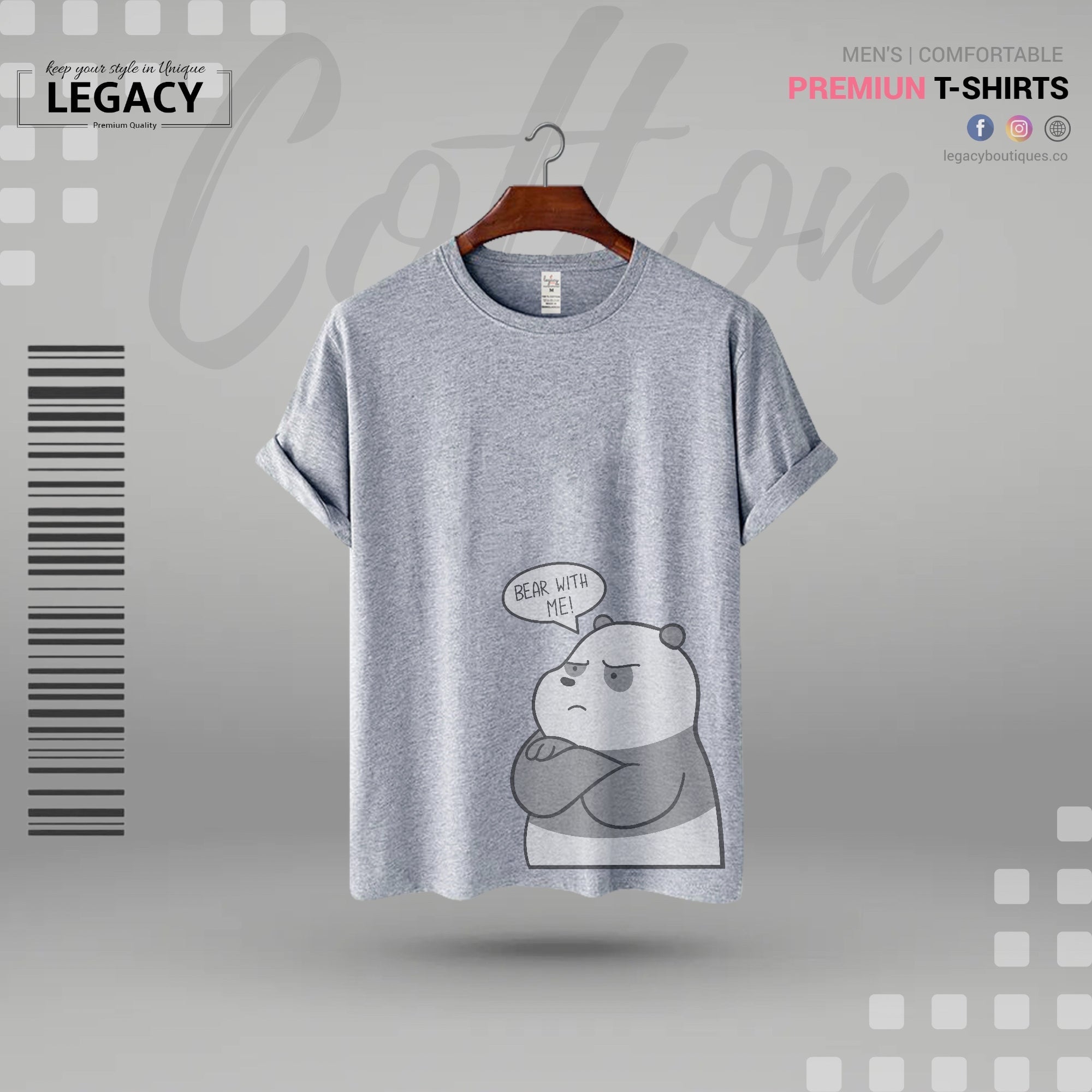 Bear with me printed Mens T-Shirt Legacy Boutiques Legacy Boutiques