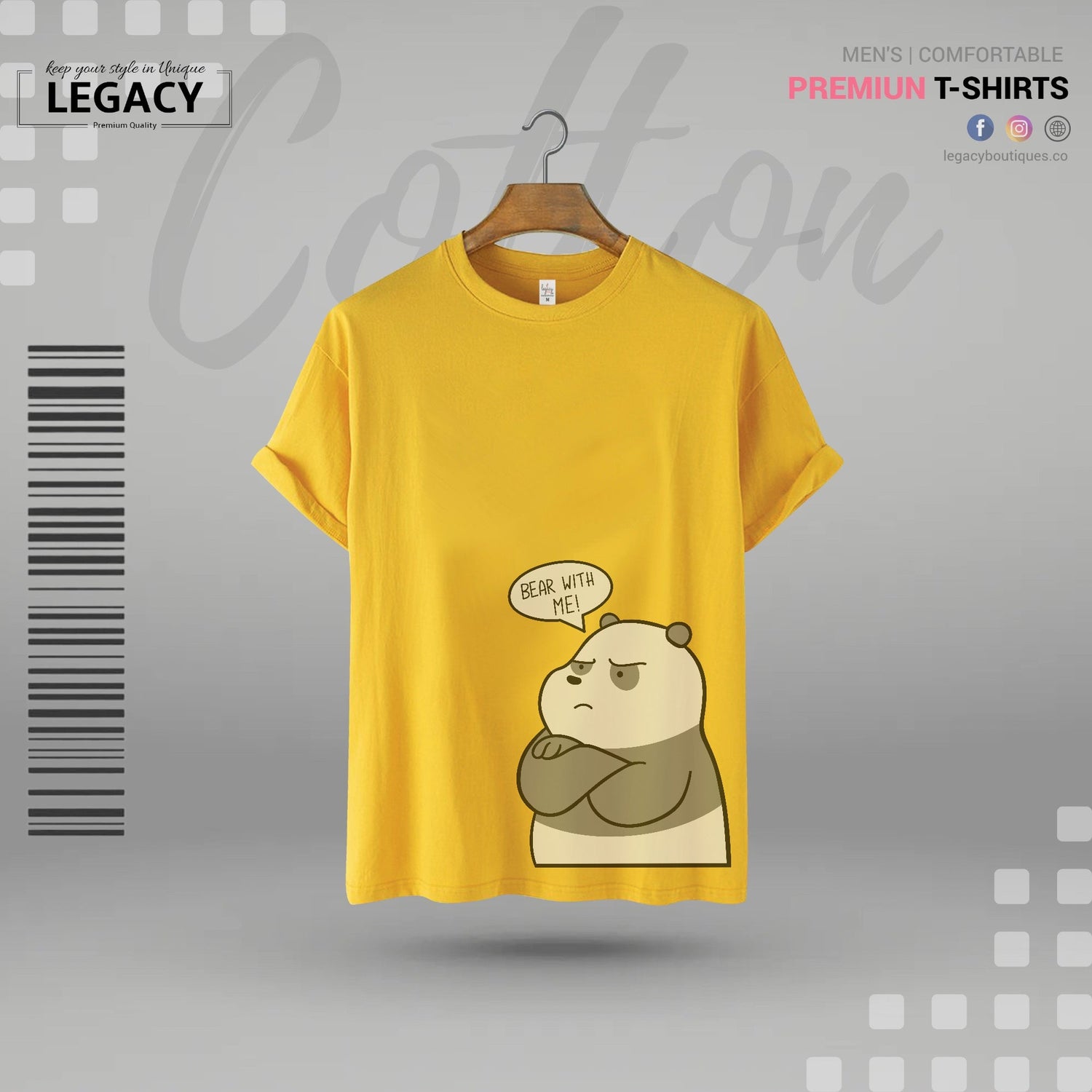 Bear with me printed Mens T-Shirt Legacy Boutiques Legacy Boutiques