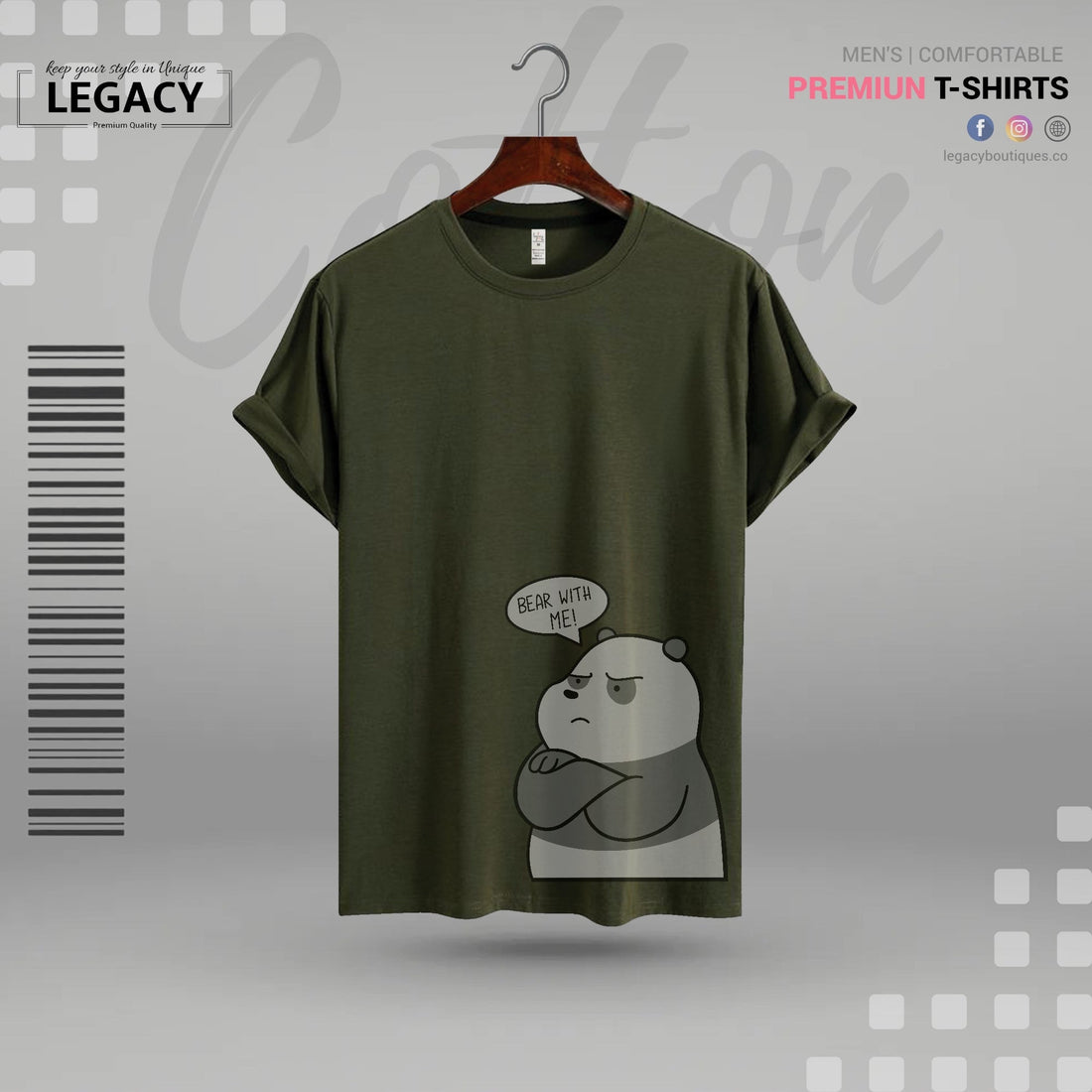 Bear with me printed Mens T-Shirt Legacy Boutiques Legacy Boutiques