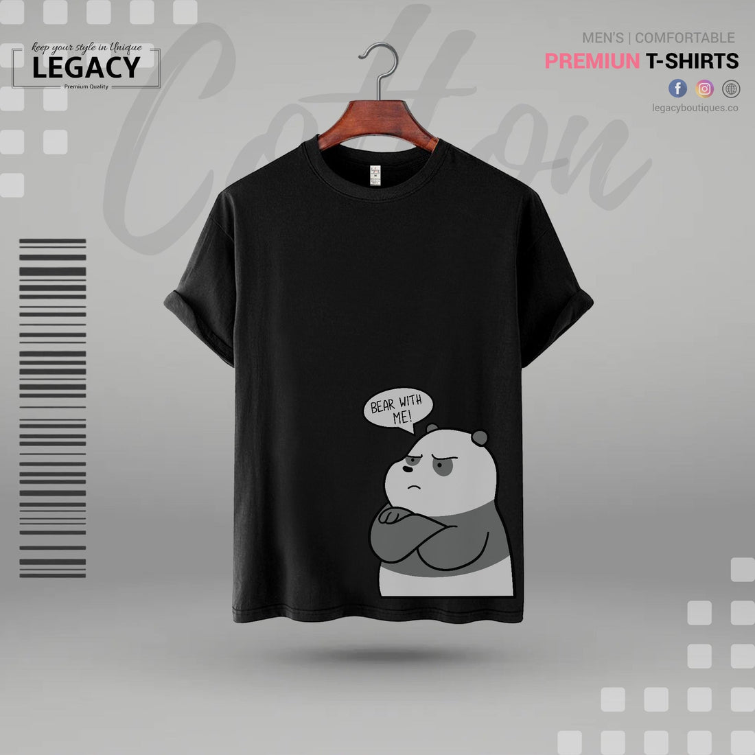 Bear with me printed Mens T-Shirt Legacy Boutiques Legacy Boutiques