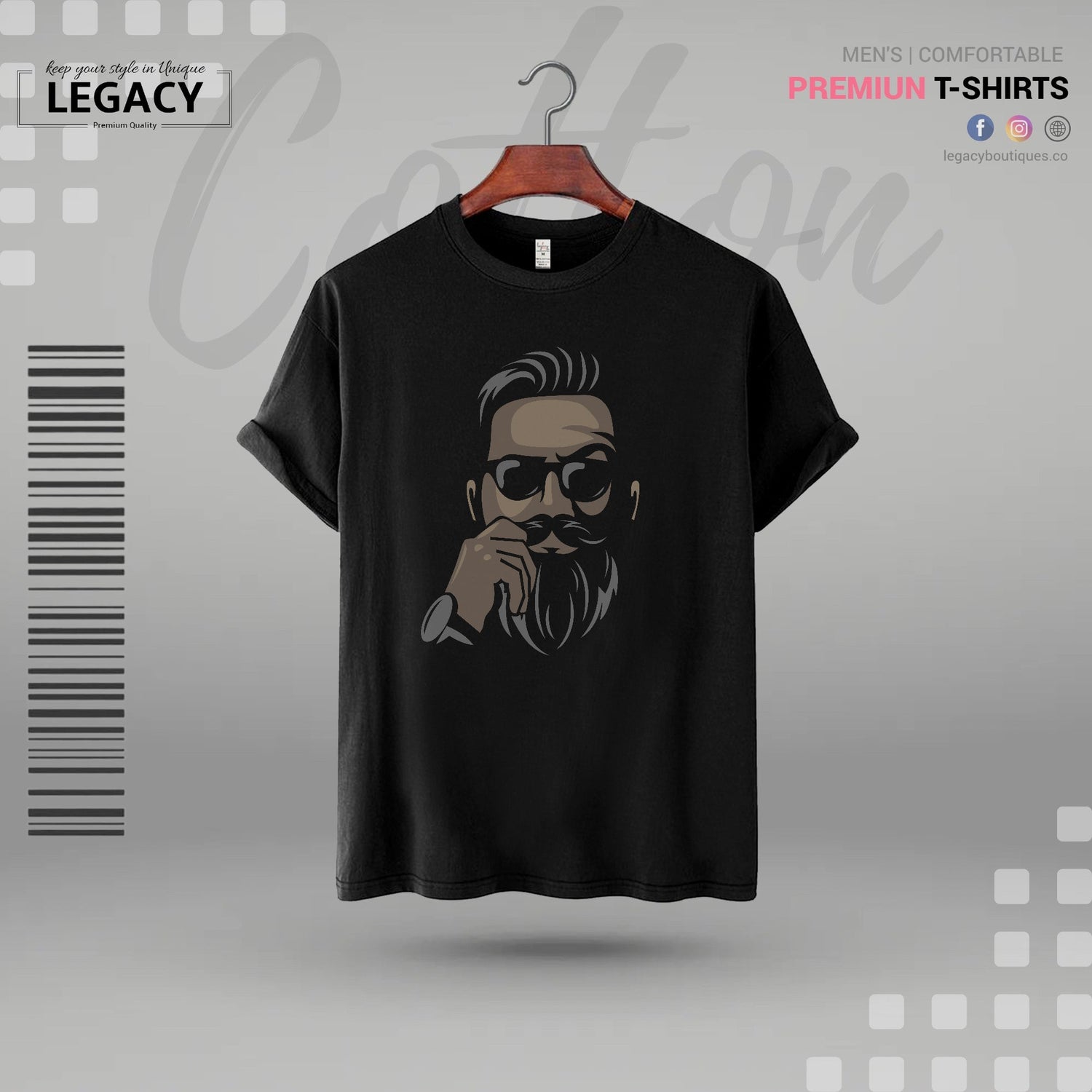 Bearded Fashion Mens Premium Designer Edition T Shirt Legacy Boutiques Legacy Boutiques