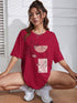 BLOOMING WOMAN FACE LINE Printed Womens Drop Shoulder T-shirt Legacy Boutiques Bangladesh Legacy Boutiques Legacy Boutiques