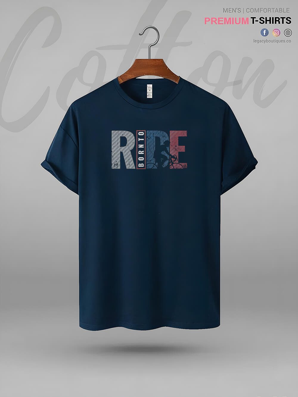 Born To Ride Print XXL Mens Tshirt In Lowest Price Only In BD Legacy Boutiques Legacy Boutiques
