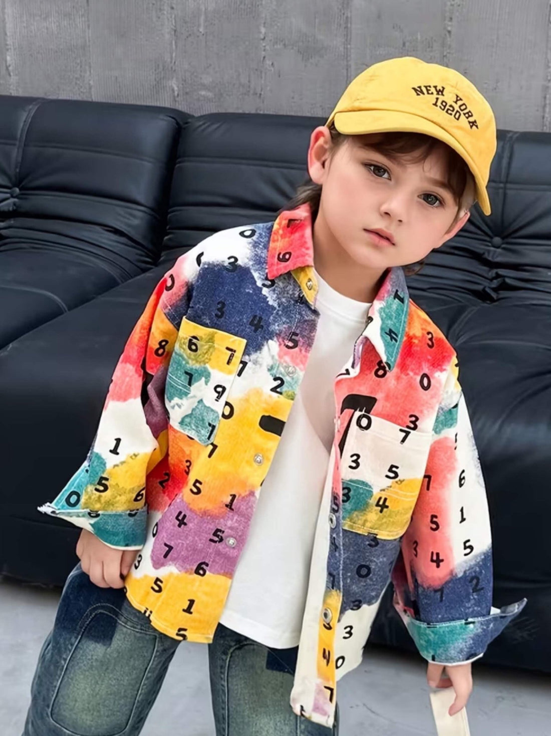 Boys colorful abstract print button up shirt Legacy Boutiques Legacy Boutiques