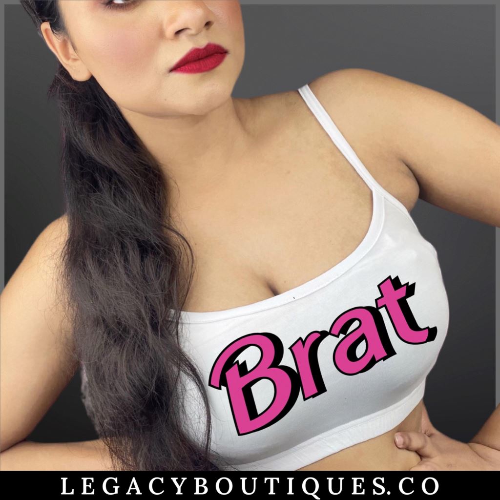 Brat Printed Girls Soft Bra White Legacy Boutiques Legacy Boutiques