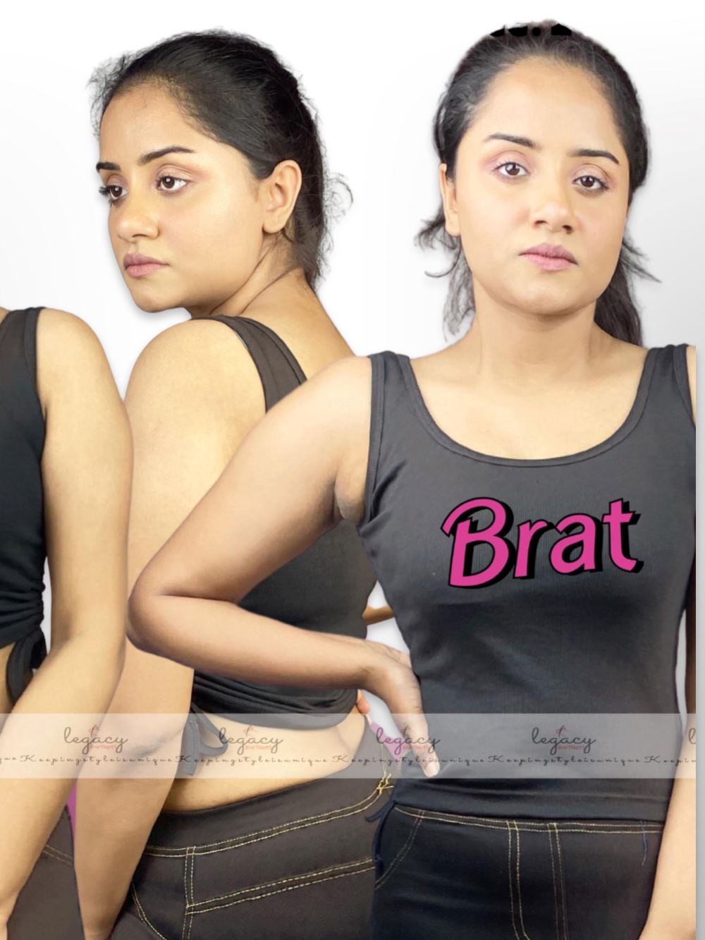 BRAT Printed Ladies Summer &amp; Winter Comfortable TankTop Legacy Boutiques Legacy Boutiques