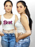 BRAT Printed Ladies Summer & Winter Comfortable White TankTop Legacy Boutiques Legacy Boutiques