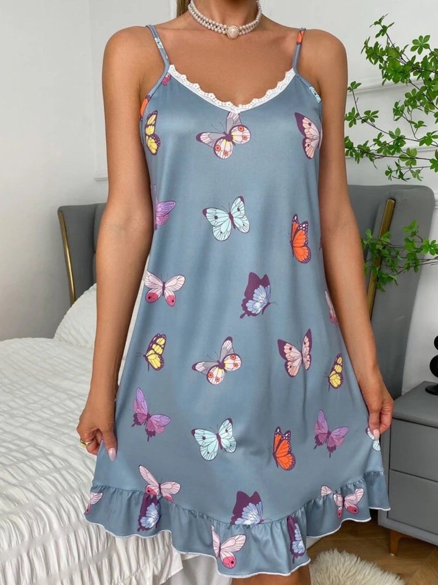 Butterfly Printed Night Dress Legacy Boutiques Legacy Boutiques