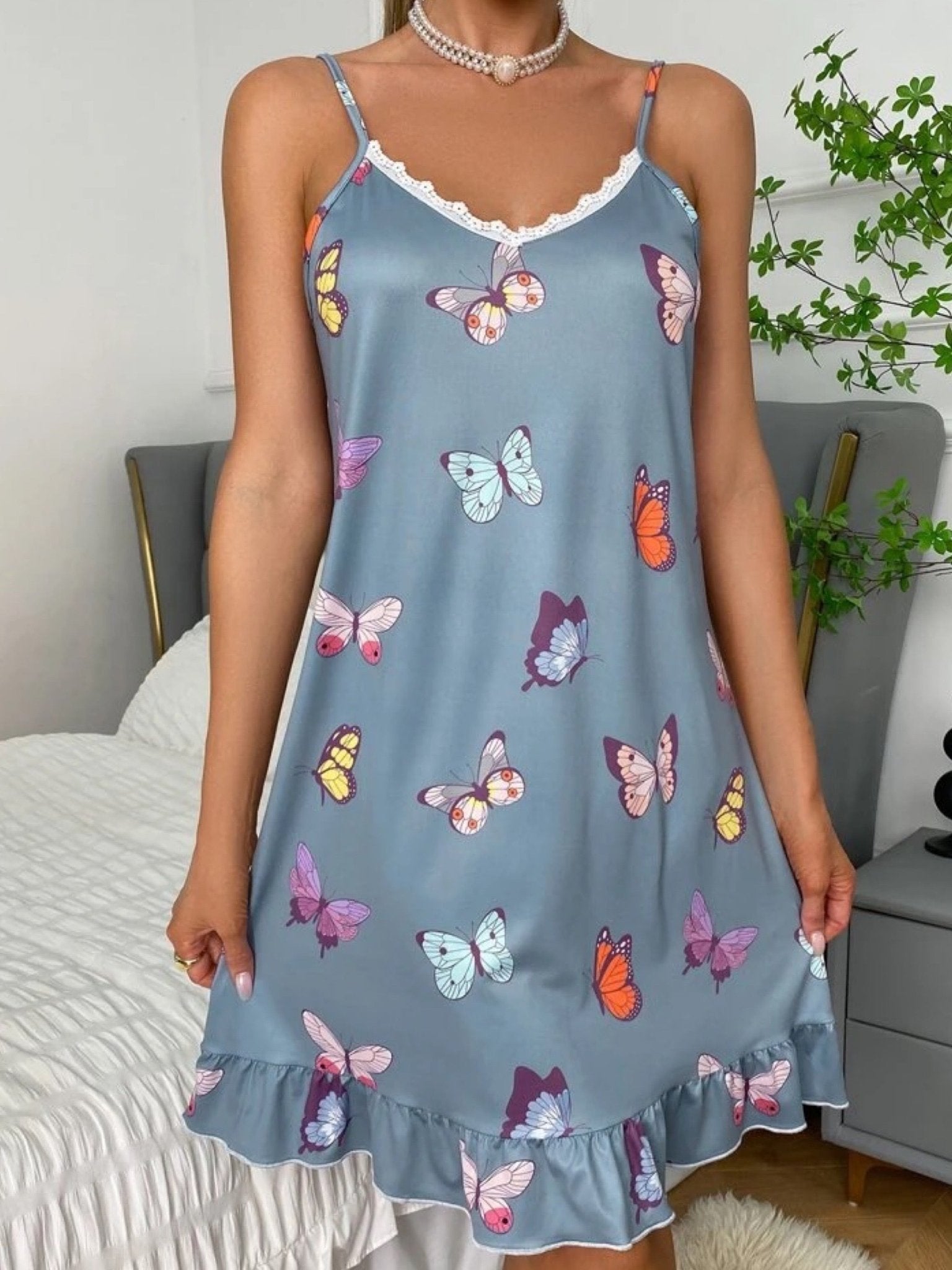 Butterfly Printed Night Dress Legacy Boutiques Legacy Boutiques