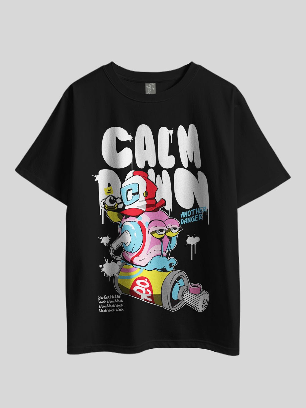 "CALM DAWN ANOTHE DANGER,You Got Me Like Wooh Wooh Wooh" Printed Drop Shoulder T-shirt Legacy Boutiques Bangladesh Legacy Boutiques Legacy Boutiques