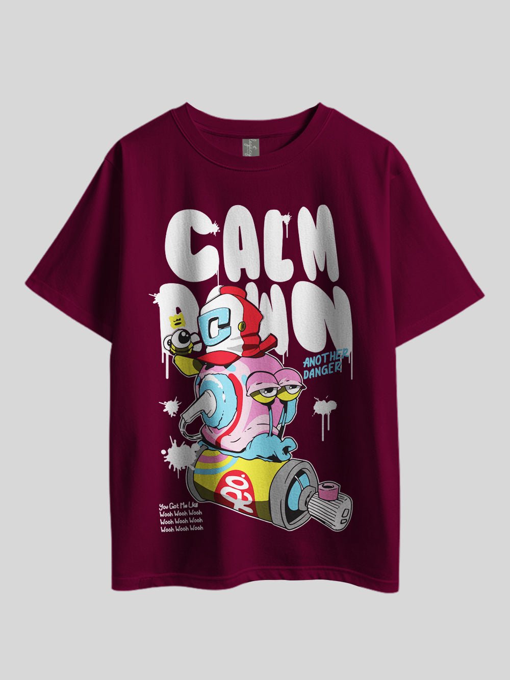 "CALM DAWN ANOTHE DANGER,You Got Me Like Wooh Wooh Wooh" Printed Drop Shoulder T-shirt Legacy Boutiques Bangladesh Legacy Boutiques Legacy Boutiques