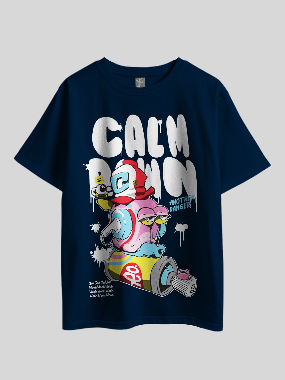 "CALM DAWN ANOTHE DANGER,You Got Me Like Wooh Wooh Wooh" Printed Drop Shoulder T-shirt Legacy Boutiques Bangladesh Legacy Boutiques Legacy Boutiques