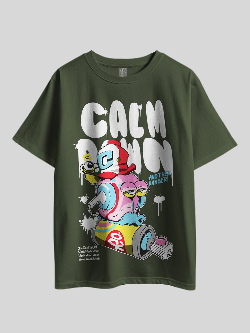 "CALM DAWN ANOTHE DANGER,You Got Me Like Wooh Wooh Wooh" Printed Drop Shoulder T-shirt Legacy Boutiques Bangladesh Legacy Boutiques Legacy Boutiques