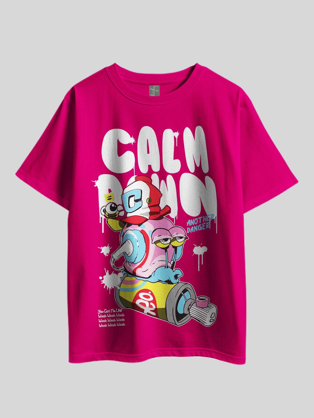 "CALM DAWN ANOTHE DANGER,You Got Me Like Wooh Wooh Wooh" Printed Drop Shoulder T-shirt Legacy Boutiques Bangladesh Legacy Boutiques Legacy Boutiques