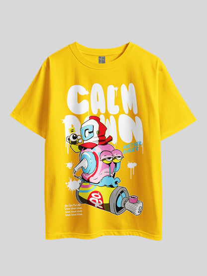"CALM DAWN ANOTHE DANGER,You Got Me Like Wooh Wooh Wooh" Printed Drop Shoulder T-shirt Legacy Boutiques Bangladesh Legacy Boutiques Legacy Boutiques