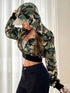 Camo printed cropped zip up hooded jacket Legacy Boutiques Legacy Boutiques