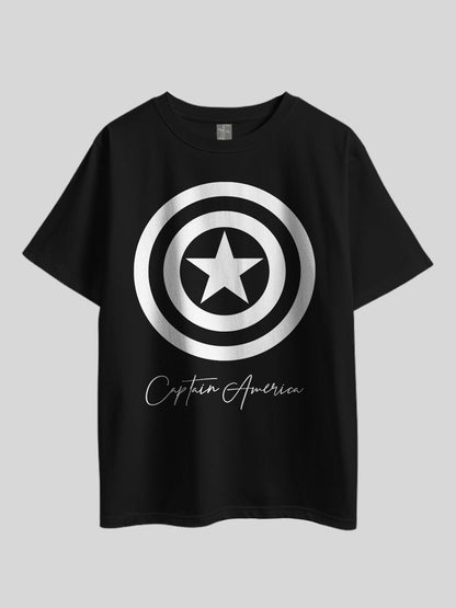 "Captain America Shield" Graphic Printed Drop Shoulder T-shirt Legacy Boutiques Dhaka Legacy Boutiques Legacy Boutiques